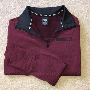 VS PINK Maroon Quarter-zip Sm